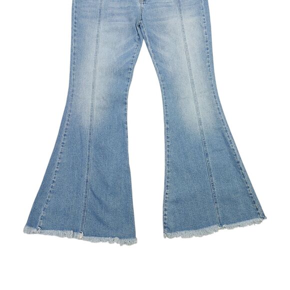 KanCan Maurices Denim Jeans Womens 30 Flare Raw Hem Mid Rise Stretch - Picture 7 of 16